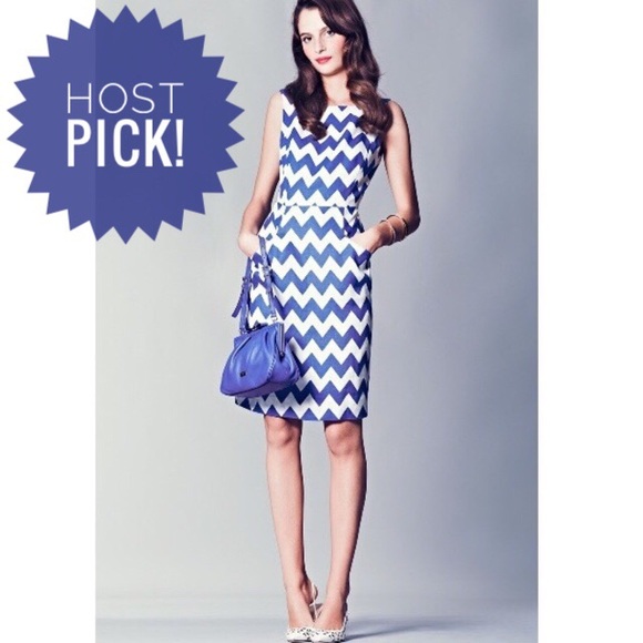 kate spade Dresses & Skirts - Kate Spade Blue & White Chevron Sheath Dress, 6